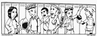 cellar dweller, jamal, niall, and friends at school.  yeah i know your question, how the cellar dweller get there? maybe next time.